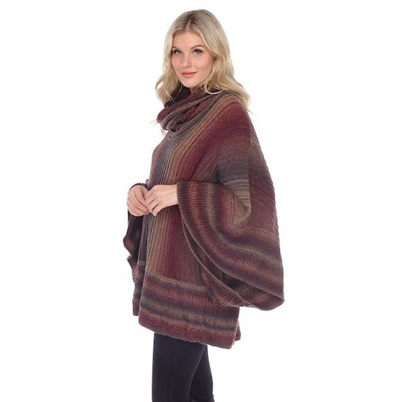 Dor Dor Couture Anthropologie Cowl Neck Poncho Sweater Size Large - Picture 3 of 16